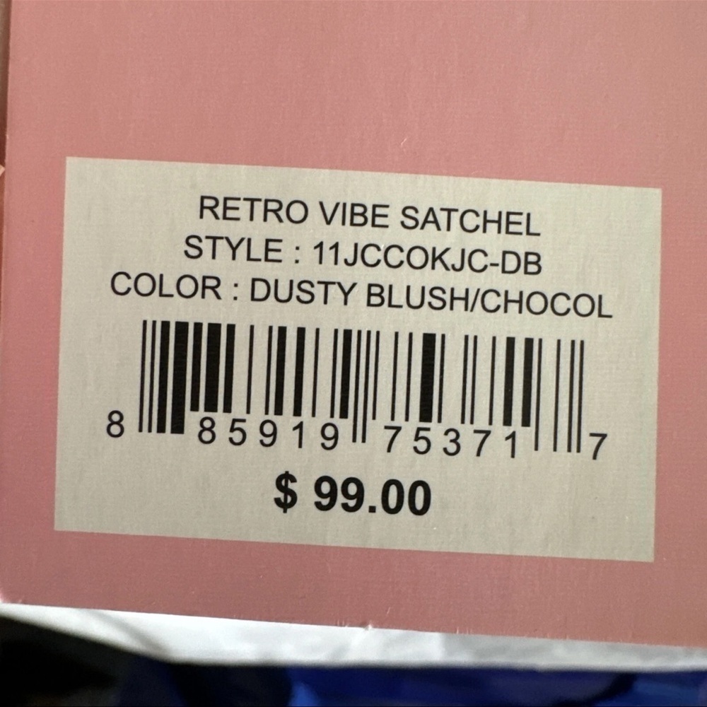 JUICY COUTURE SOFT PINK SATCHEL WITH BLACK ACCENTS - Picture 13 of 13